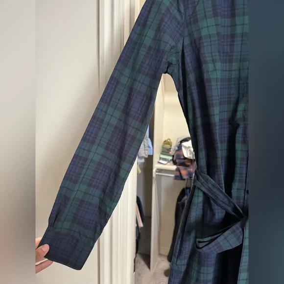 Brooks Brothers Plaid plaid Tartan Button Down Tie Dress - Picture 4 of 8